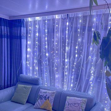 Світлодіодна гірлянда-штора роса Niki Light 2x2 м, 300 LED, холодний білий, від USB, пульт штора роса фото