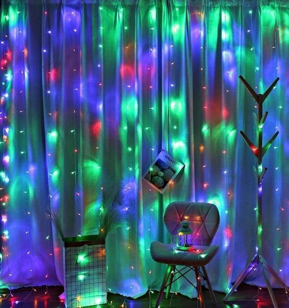 Світлодіодна гірлянда-завіса Christmas Decoration 2x2 м, 240 LED, різнокольорова, 220 В, IP44 NLC24022M фото