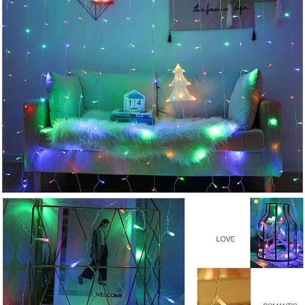 Світлодіодна гірлянда-завіса Christmas Decoration 3x2 м, 360 LED, різнокольорова, 220 В, IP44 C36032M фото
