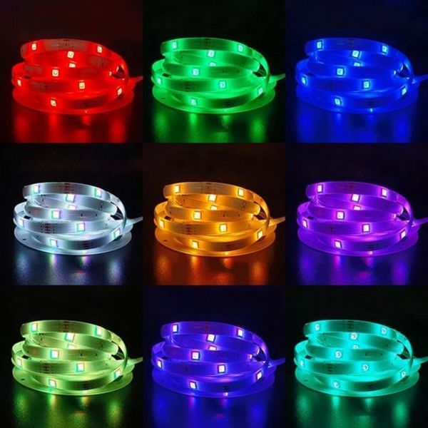 Світлодіодна лента 10 метрів RGB з Bluetooth багатокольорова самоклеюча LED стрічка живлення від USB lenta5050 10м фото