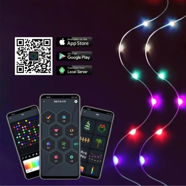 Умная смарт гирлянда Niki Light smart роса rgb управления через смартфон пульт 10 метров 100 лед smart10rgb фото