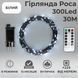 Гирлянда роса на елку 30 метров 300 лед Niki Light гирлянды капля росы с уличная гирлянда на пульте роса на зеленом проводе белая зелена роса 30м біла фото 2