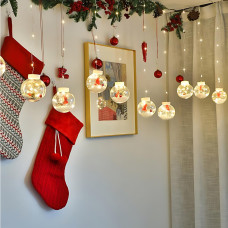 Світлодіодна гірлянда штора роса з кульками з наповненням Xmas 8 режимів 200 LED 3x0,7м Теплий білий Світлодіодна гірлянда штора роса з кульками з наповненням Xmas 8 режимів 200 LED 3x0,7м Теплий білий