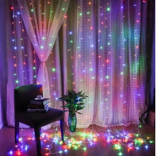 Світлодіодна гірлянда-завіса Xmas 220В з Пультом ДК 200LED 2x2м Різнокольорова