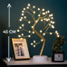 Світильник на батерейках нічник від юсб дерево роса Niki Light дерево перли золотого кольору теплий білий світильник USB + 3AA
