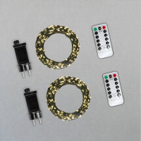 Комплект 2 гірлянди роса на зеленому проводі 30м 300 лед Niki Light капля роси з режимами вулична гірлянда на пульті тепло біла