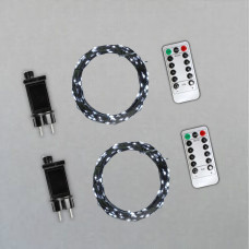 Комплект 2 гірлянди роси на зеленому проводі 30 метрів 300 лед Niki Light капля роси з режимами вулична гірлянда на пульті біла