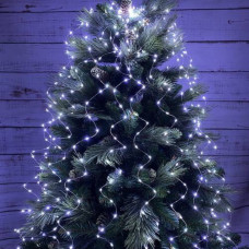 Роса пучок 3 метри 20 ниток Niki Light кінський хвіст з пультом керування 600 Led гірлянда для ялинки на 8 режимів холодний білий