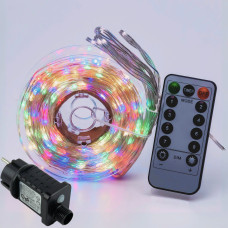 Гірлянда роса 50 метрів гірлянди капля роси з режимами 500 лед Niki Light вулична гірлянда на пульті 220в Різнокольорова RGB