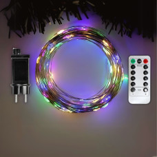 Гірлянда роса на ялинку 30 метрів 300 лед Niki Light гірлянди капля роси з режимами вулична гірлянда на пульті роса на зеленому проводі різнокольорова RGB Гірлянда роса на ялинку 30 метрів 300 лед Niki Light гірлянди капля роси з режимами вулична гірлянда на пульті роса на зеленому проводі різнокольорова RGB