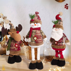 Набір новорічних фігурок 3 шт Сніговик Олень Дід Мороз 50см новорічні м'які іграшки під ялинку Набір новорічних фігурок 3 шт Сніговик Олень Дід Мороз 50см новорічні м'які іграшки під ялинку