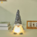 Новорічний гном під ялинку з підсвіткою новорічна фігурка під ялинку висота 30 см світильник на батарейках гном сірий