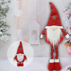 Новорічний гном під ялинку гном на ніжках декоративна фігура під ялинку Niki Light скандинавський гном 70 см червоний Новорічний гном під ялинку гном на ніжках декоративна фігура під ялинку Niki Light скандинавський гном 70 см червоний