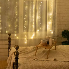 Світлодіодна гірлянда штора роса Niki Light штора від USB 8 режимів гірлянда завіса з Пультом 15 ліній 300 лед 2x2м Теплий білий Світлодіодна гірлянда штора роса Niki Light штора від USB 8 режимів гірлянда завіса з Пультом 15 ліній 300 лед 2x2м Теплий білий