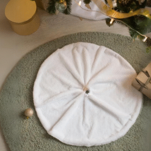 Килимок під ялинку спідниця для ялинки Niki Light хутрові килимки під ялинку Білий 90 см