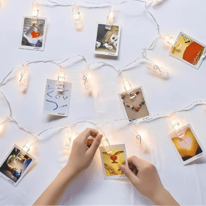 Гірлянда з прищіпками від USB Niki Light декор для фото 40 лед 5,8м тепло білий блочок в комплекті