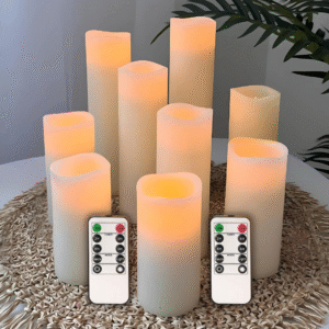 Набір світлодіодних LED свічок Niki Light 9 шт лед свічка з імітацією воску різних розмірів з пультом керування тепло біла