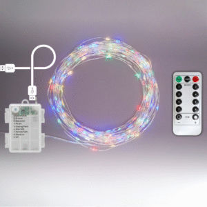 Гірлянда на батарейках роса 2в1 Niki Light 10 метрів 100 лед пульт 8 режимів гірлянда від батерейок та USB Мультиколор