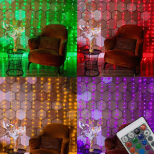 Гирлянда штора роса 3х3 RGB Niki Light роса від юсб роса на пульті завіса 300 LED різнокольорова 16 кольорів