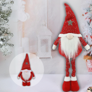 Новорічний гном під ялинку гном на ніжках декоративна фігура під ялинку Niki Light скандинавський гном 70 см червоний