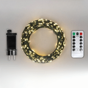 Гірлянда роса на ялинку 30 метрів 300 лед Niki Light гірлянди капля роси з режимами вулична гірлянда на пульті роса на зеленому проводі тепло біла