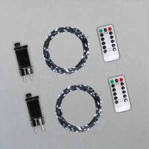 Комплект 2 гірлянди роси на зеленому проводі 30 метрів 300 лед Niki Light капля роси з режимами вулична гірлянда на пульті біла